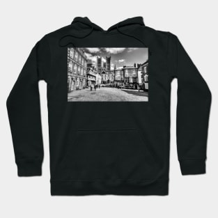 Lincoln Cathedral From Castle Square Black And White Hoodie